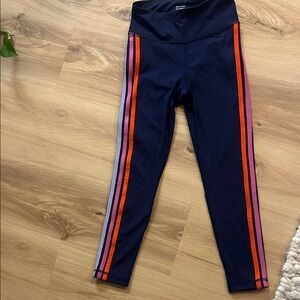 Hanna Andersson Kid’s Navy Leggings with Side Stripes